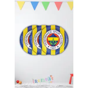 Fenerbahçe Takımı Lisanslı Sarı Lacivert Karton Tabak 8 li