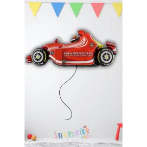 Formula 1 Arabası Figürü Folyo Helyum Balon 55*42 cm Formula Tema Süsleme Balonu