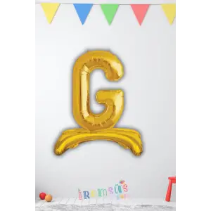 G-Ğ Harfi Ayaklı Folyo Balon Gold Renk 32