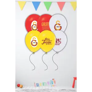 Galatasaray Takımı Logo Baskılı Lisanslı Balon 10 adet. Galatasaray Doğum Günü Süsleme