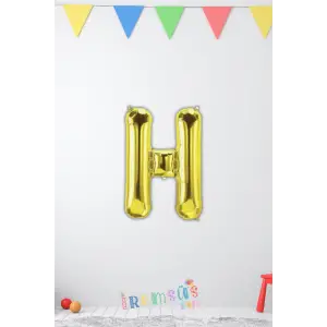 H Harfi Doğum Günü Gold Renk Folyo Balon 16 36 Cm H Harf Folyo Balon Gold Konsept