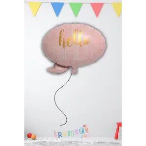 Hello Baby Folyo Helyum Balon Pembe Renk Kız Balonu 24 Yeni Doğum Kız Bebek Süslemesi