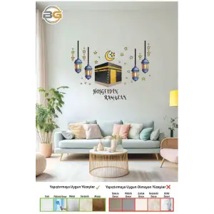 Hoşgeldin Ramazan Temalı Stciker Seti Ramazan Stickeri Cam Süslemesi