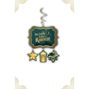 Hoşgeldin Ya Şehr-i Ramazan Yazılı Asmalı Tavan Sarkıt Süsü Ramazan Bayramı Süslemesi