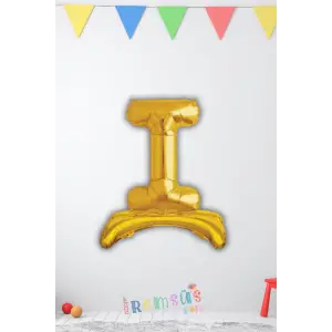 I-İ Harfi Ayaklı Folyo Balon Gold Renk 32