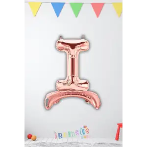 I-İ Harfi Ayaklı Folyo Balon Rose Gold Renk 32