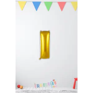 I-İ Harfi Doğum Günü Gold Renk Folyo Balon 16 36 Cm I-İ Harf Folyo Balon Gold Konsept
