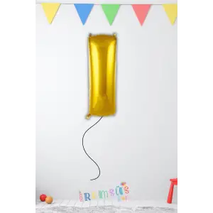 I-İ Harfi Doğum Günü Gold Renk Folyo Helyum Balon 34 76 Cm I-İ Harf Folyo Balon Gold Konsept