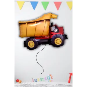 İnşaat Konsept Doğum Günü Partisi Kamyon Figür Folyo Helyum Balon İnşaat Tema Balon Süsleme