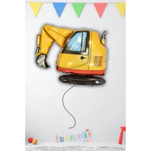 İnşaat Konsept Doğum Günü Partisi Kepçeli Kamyon Figür Folyo Helyum Balon İnşaat Tema Balon Süsleme