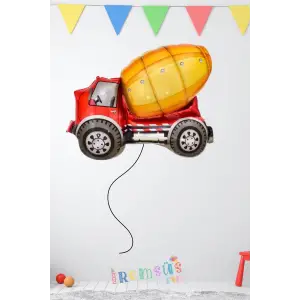 İnşaat Konsept Doğum Günü Partisi Mixer Kamyon Figür Folyo Helyum Balon İnşaat Tema Balon Süsleme