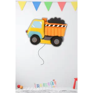 İnşaat Konsept Doğum Günü Partisi Sarı Kamyon Figür Folyo Helyum Balon 84 cm İnşaat Tema Balon