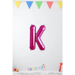 K Harfi Doğum Günü Pembe Renk Folyo Balon 16 36 Cm K Harf Folyo Balon Pembe Konsept