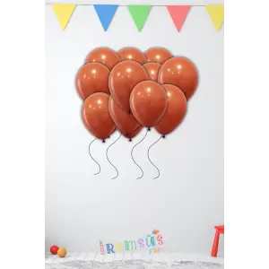 Kiremit Renkli Pastel Ton Lateks Balon 10 Adet Açık Terracotta Konsept Doğum Günü Süsleme Balonu