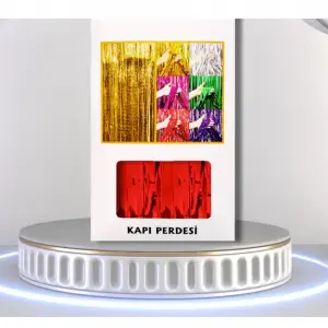 Kırmızı Renkli Arka Fon Süsleme Metalize Kırmızı Renk 100*200 cm Parti Duvar Süslemesi