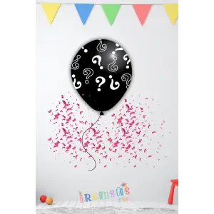 Kız Bebek Cinsiyet Partisi Siyah Renk Pembe Pullu Büyük Balon Balon 18 Kız Bebek Cinsiyet Balon
