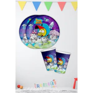 Kral Şakir Konsepti Doğum Günü Partisi Karton Tabak Bardak Seti 8 li Kral Şakir Süslemesi