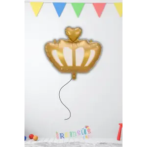 Kralice Taç Figür Folyo Helyum Balon 65 cm Kralice Konsept Folyo Balon Süsleme