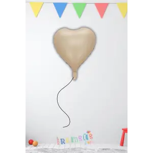 Krem Renk Konsept Folyo Kalp Balon 18 45 Mat Renk Retro Konsept Balon