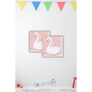 Kuğu Konsept Doğum Günü Parti Peçetesi 16 Lı Kuğu Tema Parti Süslemesi