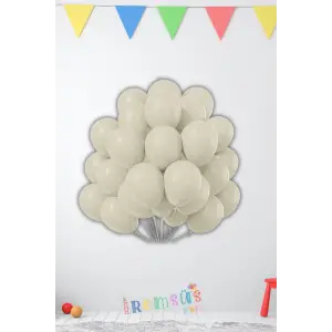 Kum Beji Rengi Lateks Pastel Renk Balon 12 Krem 10 Adet Retro Ton Parti Süsleme Balonu