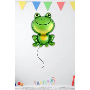 Kurbağa Figür Folyo Helyum Balon 93 cm Hayvanlar Konsept Folyo Balon Süsleme