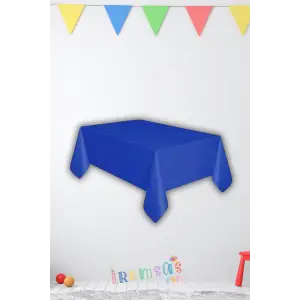 Lacivert Renk Plastik Masa Örtüsü 120*180 Cm 1 Adet Kullan At Masa Örtüsü