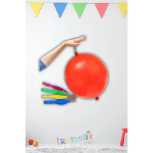 Lastikli Punch Karışık Renk Lateks Balon 10 Adet Lastikli Zıpzıp Oyun Balonu