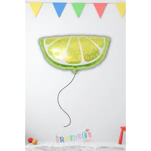 Limon Dilim Şekilli Folyo Helyum Balon 65*49 Cm Meyve Konsept Parti Balonu
