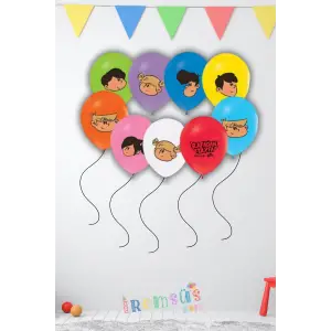 Lisanslı Rafadan Tayfa Baskılı Karışık Renk Balon Balon 10 Adet Rafadan Tayfa Konsept Süsleme Balonu