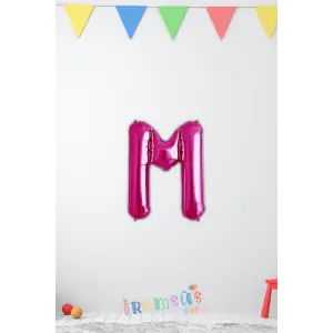 M Harfi Doğum Günü Pembe Renk Folyo Balon 16 36 Cm M Harf Folyo Balon Pembe Konsept