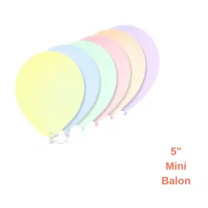 Makaron Karışık Renkli Mini Pastel Ton Lateks Balon 20 Adet 5 Makaron Konsept Süsleme Balon