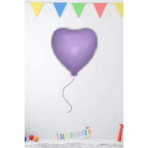 Makaron Lila Renk Konsept Folyo Kalp Balon 18 45 Makaron Renk Retro Konsept Balon