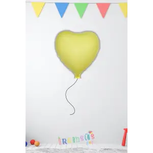 Makaron Sarı Renk Konsept Folyo Kalp Balon 18 45 Makaron Renk Retro Konsept Balon