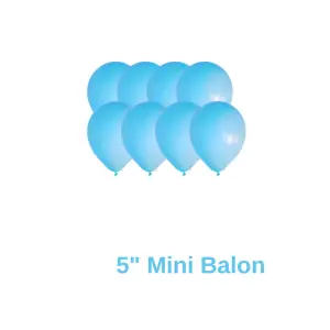 Mavi Renkli Mini Pastel Ton Lateks Balon 20 Adet 5 Mavi Konsept Süsleme Balon