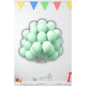 Mint Yeşili Renkli Pastel Lateks Balon 10 Adet 12 Yeşil Renk Balon Süsleme Balonu