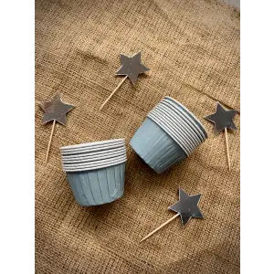 Muffin Cupcake Kalıbı Kapsülü Düz Mavi Renk Renk 20 Adet Renkli cupcake kabı