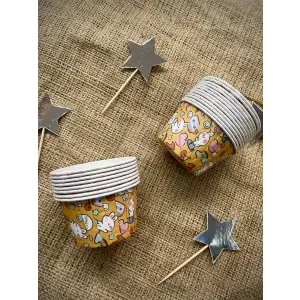 Muffin Cupcake Kalıbı Kapsülü Turuncu Renk Desenli 20 Adet Renkli cupcake kabı