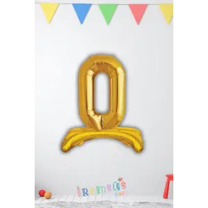 O-Ö Harfi Ayaklı Folyo Balon Gold Renk 32
