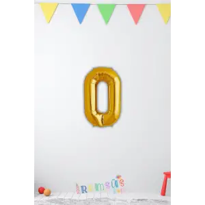 O-Ö Harfi Doğum Günü Gold Renk Folyo Balon 16 36 Cm O-Ö Harf Folyo Balon Gold Konsept