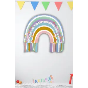 Okyanus Gökkuşağı Şekilli Folyo Helyum Balon 68*71 Cm Gökkuşağı Folyo Balon