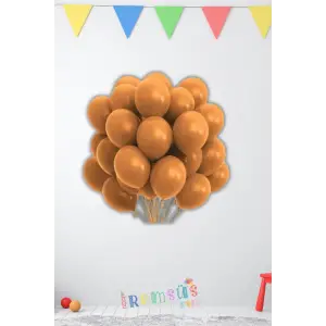 Pastel Ton Karamel Renk Lateks Balon 10 Adet Karamel Renk Doğum Günü Süsleme Balonu