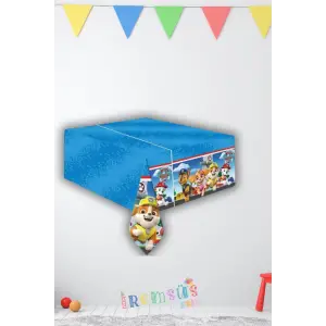 Paw Patrol Konsept Doğum Günü Partisi Plastik Masa Örtüsü 120*180 Paw Patrol Tema Doğum Günü