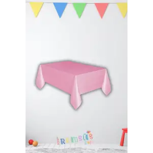 Pembe Renk Plastik Masa Örtüsü 120*180 cm 1 Adet Kullan at Masa Örtüsü