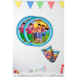 Rafadan Tayfa Konsept Doğum Günü Partisi Karton Tabak Bardak Seti 8 Li Rafadan Tayfa Parti Süslemesi