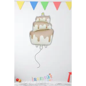 Retro Pasta Figür Folyo Helyum Balon 55 Cm Mat Açık Kahve Renk Doğum Günü Folyo Balon