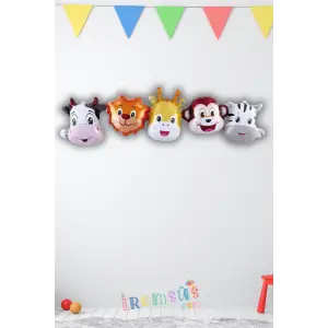 Safari Konsept 5 Adet Minik Birleşik Süsleme Folyo Balon Safari Tema Süsleme