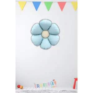 Satin Mavi Bej Renk Papatya Figür Folyo Balon 60 cm Papatya Doğum Günü Konsept Süsleme Balonu