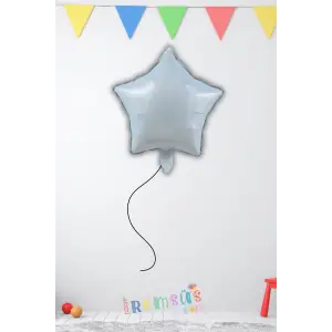 Satin Mavi Renk Folyo Yıldız Helyum Balon 45 CM 1 adet Set Retro Renk Folyo Yıldız