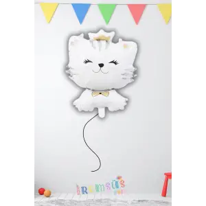 Sevimli Kedi Figür Folyo Helyum Balon 71*52 Cm Kedi Konsept Parti Süsleme Balonu